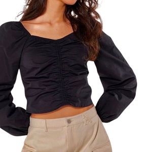NWT* GAP Black Puff Sleeve Sweetheart‎ Top